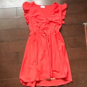 Cute orange skater dress polyester small